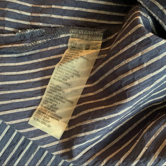 Vintage Alia Blouse Button-Front Striped Sz 8 NWT - Picture 12 of 12